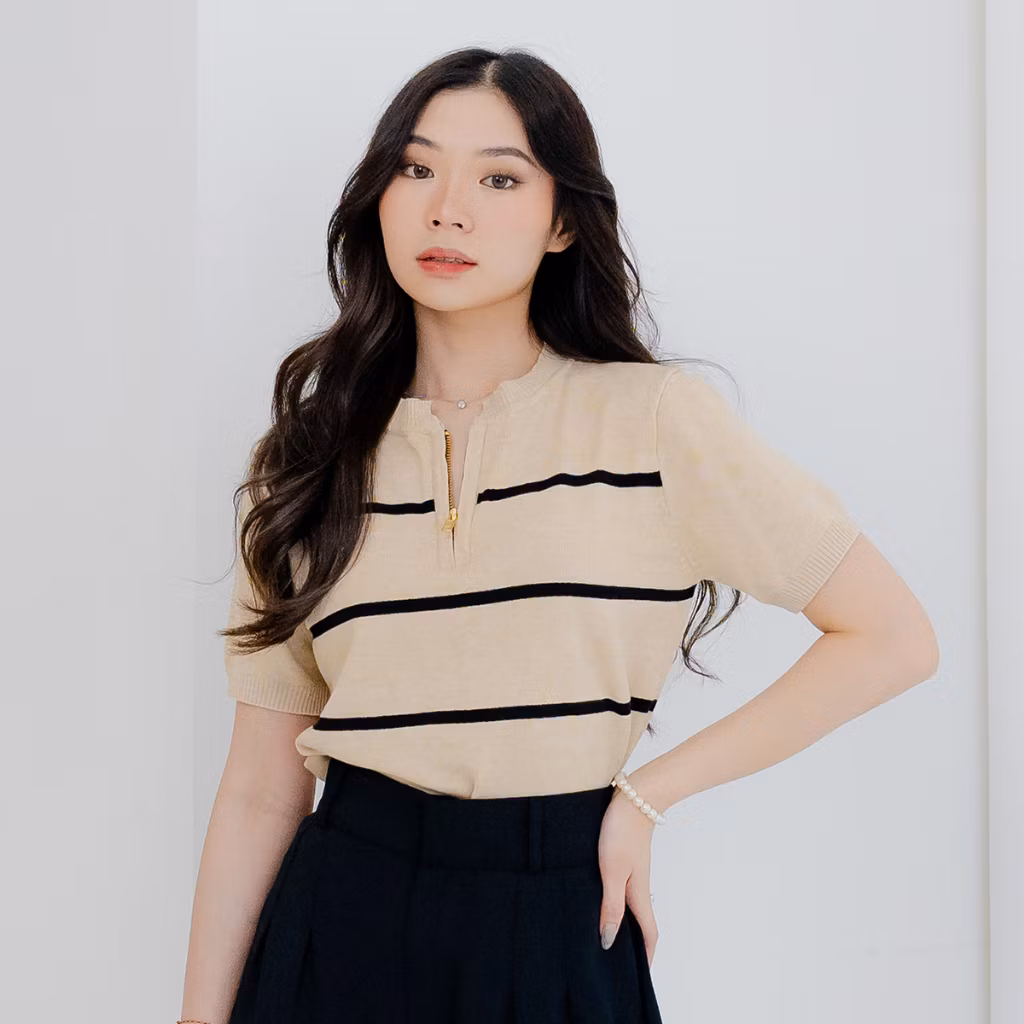 Foxquinn Harbin Knit Top Blouse Wanita Premium