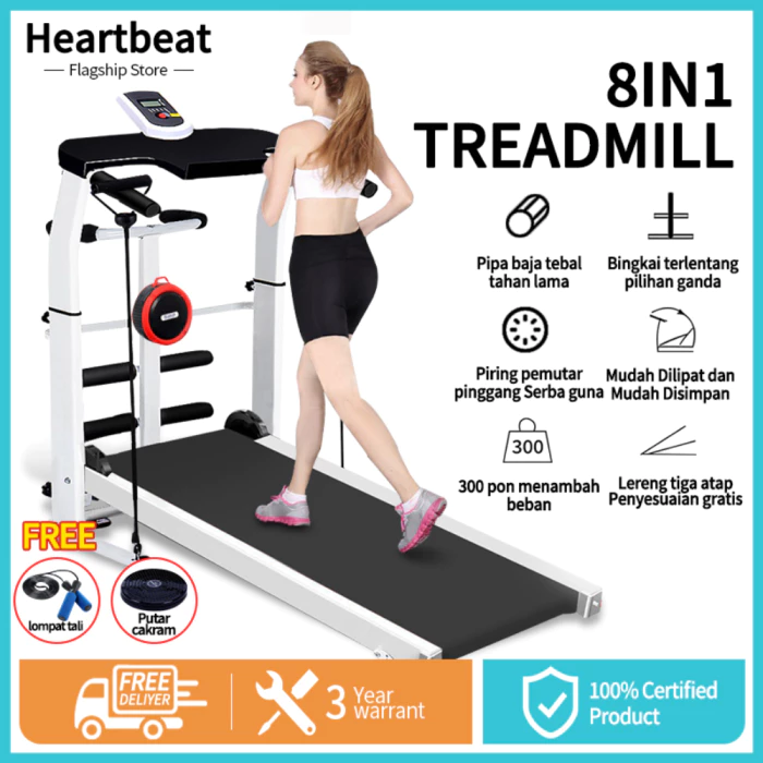 Ready Stock Treadmill Manual MultiFungsi Treadmill 8 in 1-Alat Fitness Termurah / treadmill gym olahraga / Treadmill yang tidak menggunakan listrik / Gym Treadmill terlaris di Banjarmasin Kalimantan Selatan