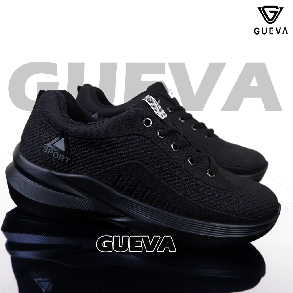 Gueva Sepatu Sekolah Hitam Polos New Sport SD SMP SMA SMK KULIAH Lari Hitam Jogging Running Murah
