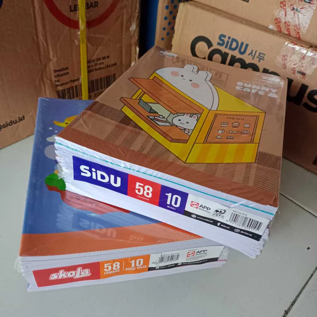 ( 10 pcs ) Buku Tulis SIDU 58 ,BUKU TULIS Sekolah Isi 58 Lembar l Buku Tulis