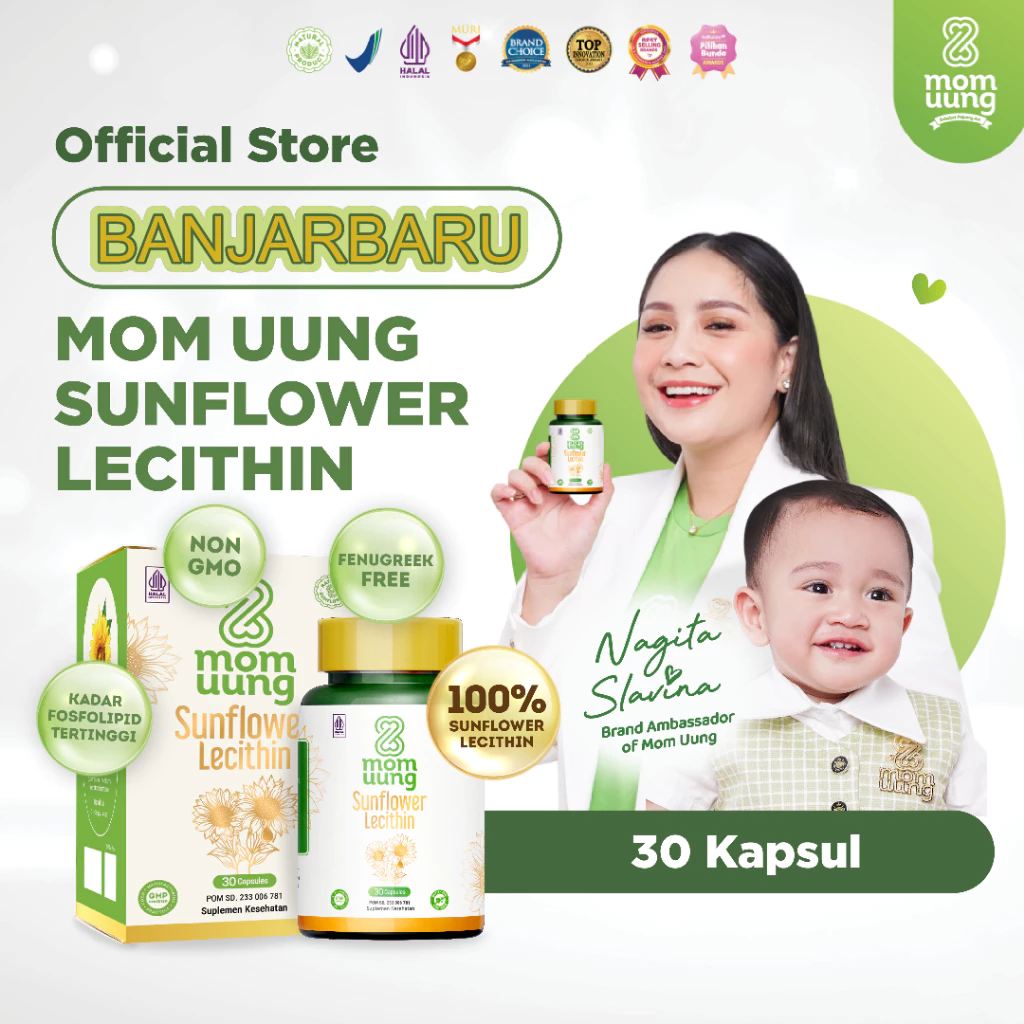 Lecithin Sunflower Mom Uung 30 Kapsul Melancarkan Sumbatan ASI - Non GMO - BPOM Halal Banjarbaru