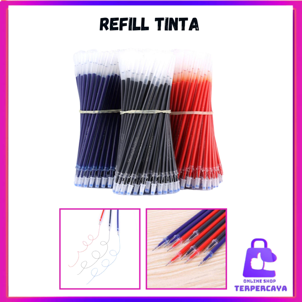 OST Refill Tinta Pulpen Gel Tinta Pena cair Isi Ulang 0.5mm Tinta Pulpen Warna Biru Hitam Merah Isi Ulang Pulpen Gel Murah