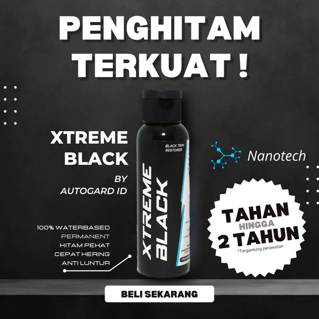 Penghitam Body Motor Permanent XTREME BLACK AUTOGARD Waterbased Semir Body Plastik