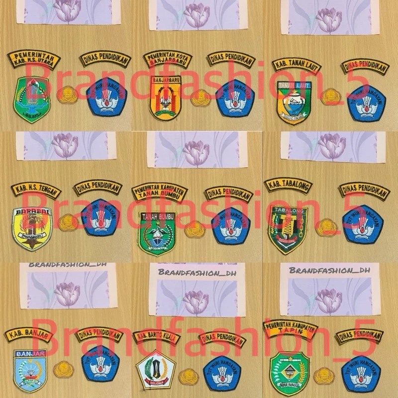 (Ready) Paket Lambang Badge Dinas Pendidikan  | Pemda Tabalong | Hulu Sungai Utara | Hulu Sungai Tengah | Tapin | Kab Banjar | Banjarbaru | Barito Kuala | Tanah Laut | Tanah Bumbu | Balangan | Kotabaru| Banjarmasin