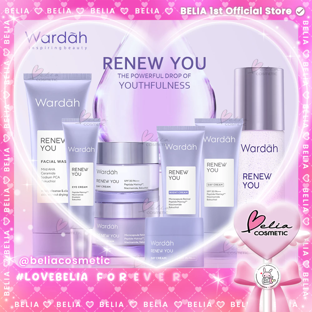 [ BELIA ] Wardah Renew You Series Anti Aging | Anti keriput | Day Night Cream Facial Wash Serum