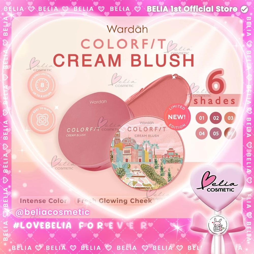 ❤ BELIA ❤ WARDAH Colorfit Cream Blush 3g | Intense & Pigmented | Blush On | BPOM