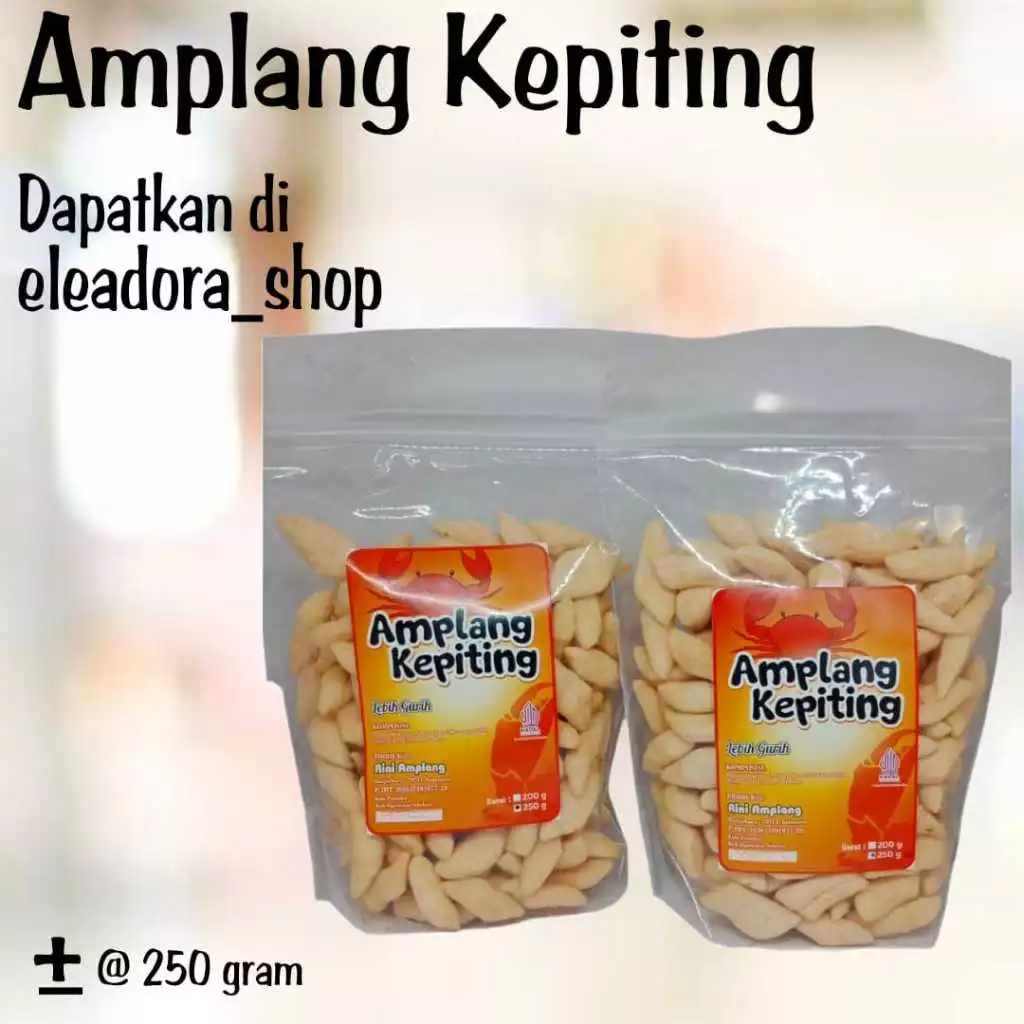 Amplang Kepiting Merk Rini - Amplang Kepiting Khas Banjarbaru Kalimantan Selatan - Kemasan Plastik