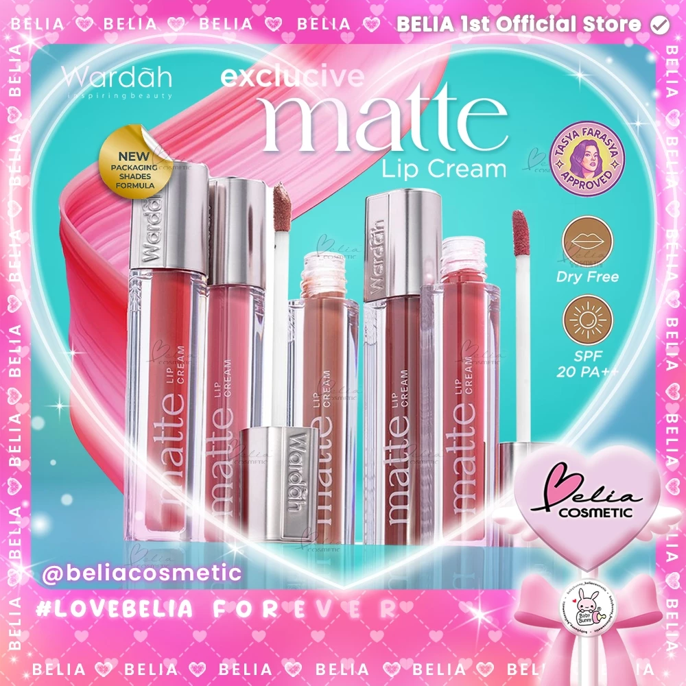 [ BELIA ] WARDAH Matte Lip Cream | Non Dry Formula, High Pigmented, SPF 20 PA++ | Moist Lip Cream