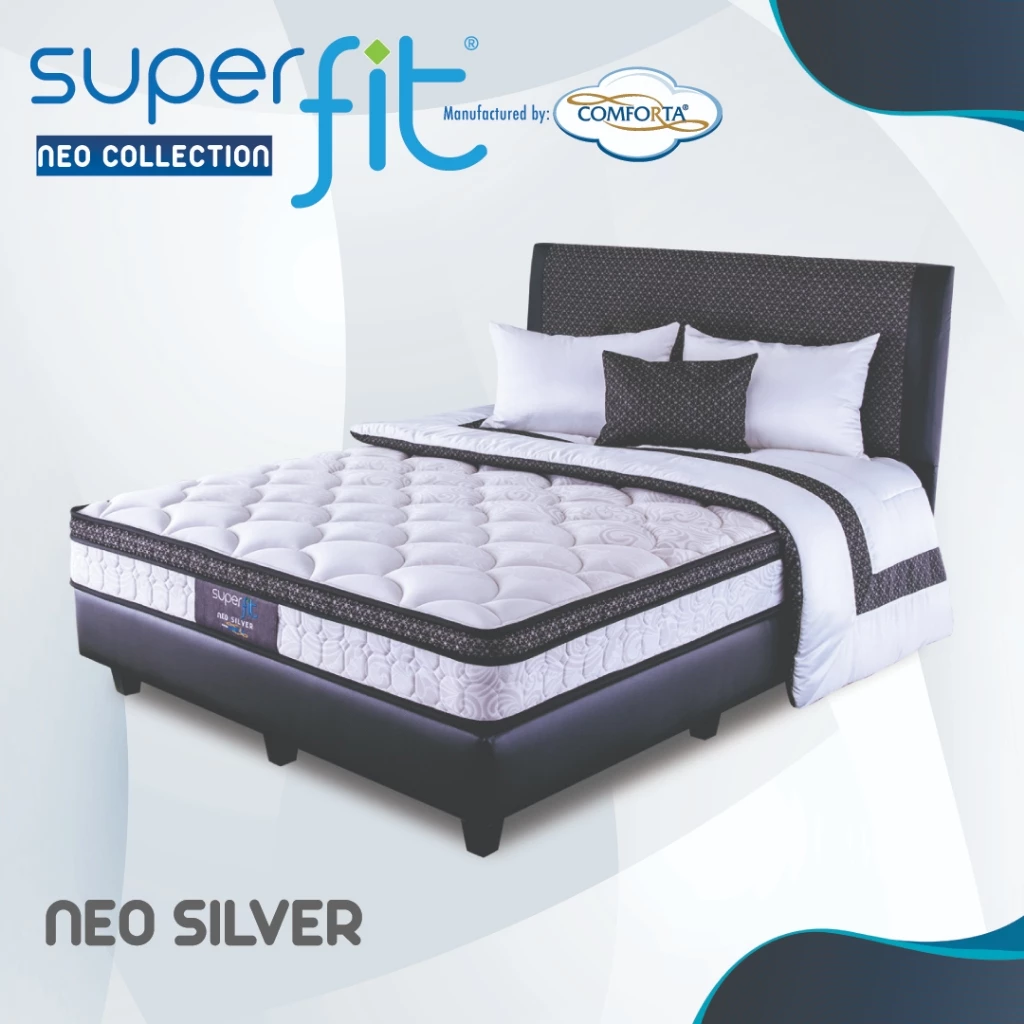 Superfit Neo Silver | Kasur Only dan Fullset | Springbed 90 100 120 160 180 200 | Manufactured by Comforta | SP Mattress