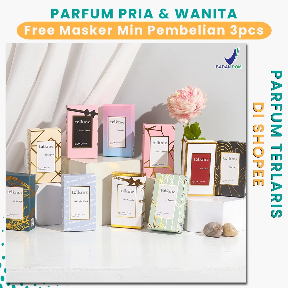 Parfum Talkme Original BPOM Spray 30ml dan Roll On 6ml Official Murah Harga Grosir Reseller Gratis Ongkir Parfume Pria Wanita Unisex Aroma Mewah Tahan Lama 24jam Pramugari Pramugara Eau de Toilette Banjarmasin