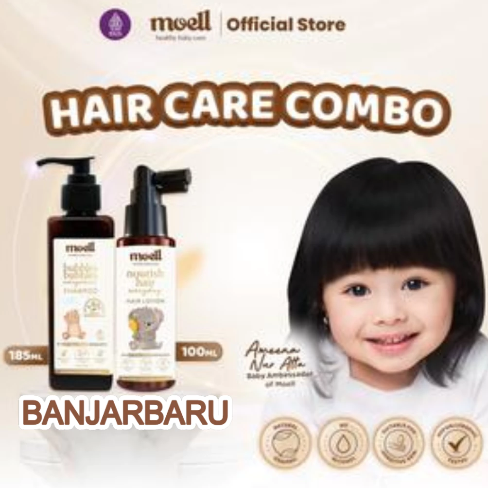 Moell Special Bundling Hair Lotion& Shampoo - Skincare - Natural Organic Banjarbaru Banjarmasin