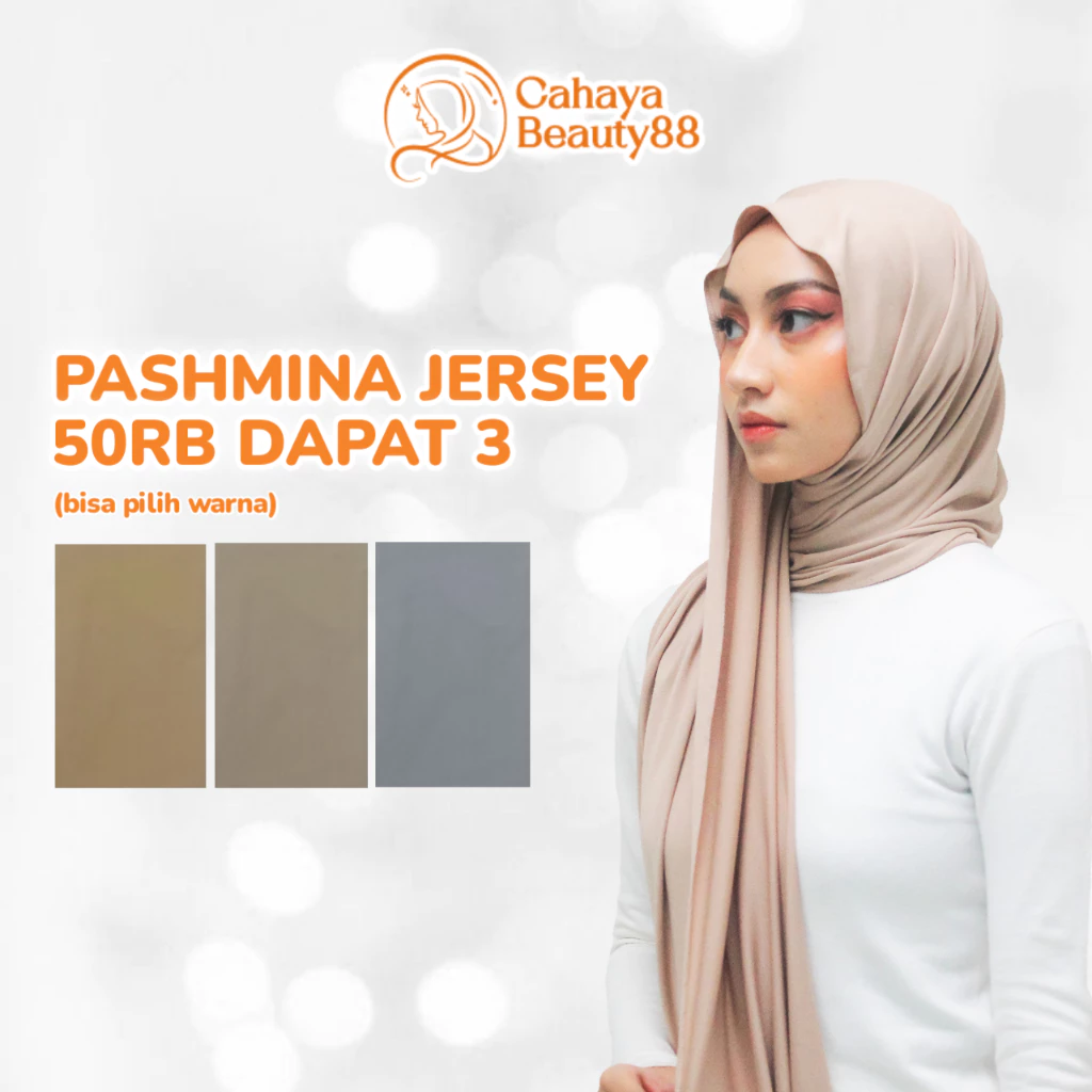 (50Rb Isi 3) Pashmina Kaos Jersey Hijab Jilbab Pasmina Premium  - Warna Lengkap