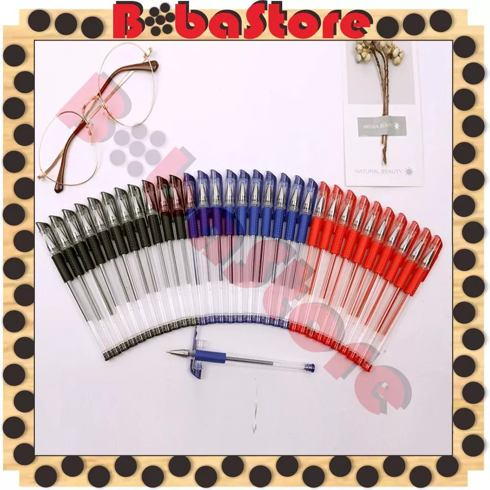 BOBASTORE Pena Gel 0.5 mm / Alat Menulis / Pulpen / Perlengkapan Sekolah / Stationery  R047 R170