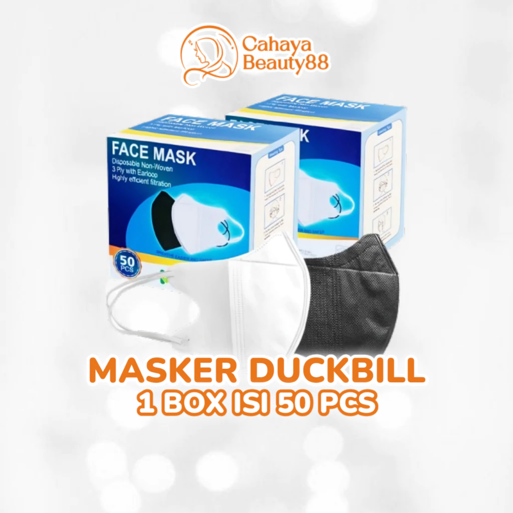 Masker Duckbil Garis 3 Ply Face Mask - 1 Box Isi 50 Pcs