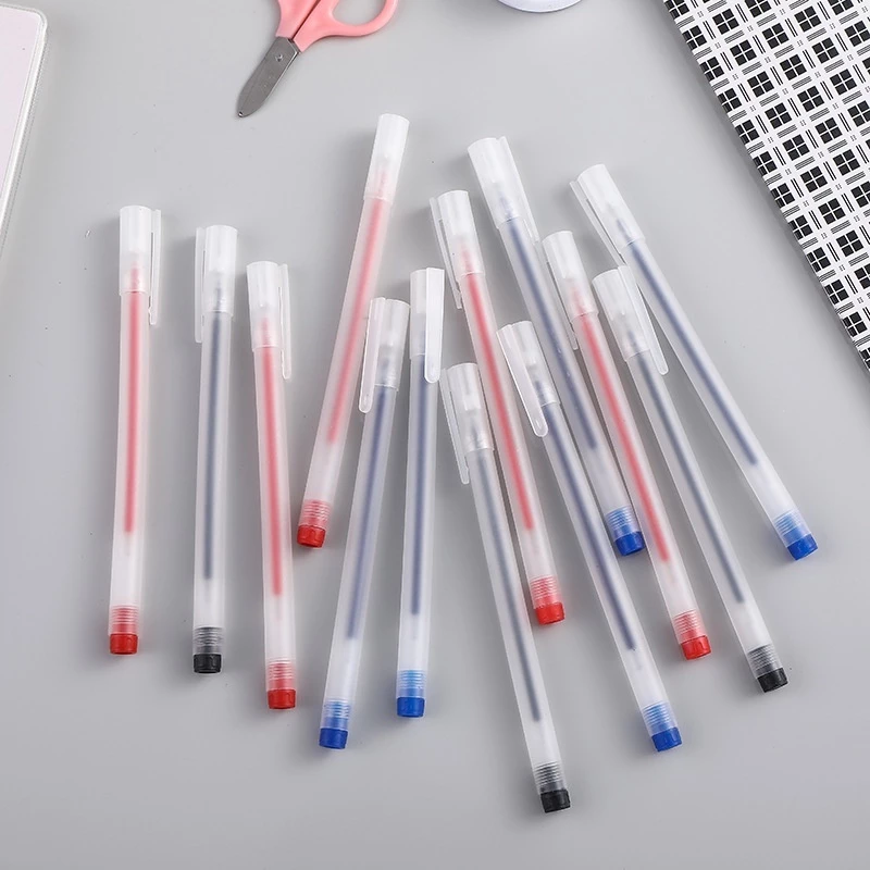 Gel Pen Pulpen Gel 3 Warna 0.5mm 1 PCS Pulpel Gel 0.5mm Pena Pulpen Bolpoin Tinta Gel Cair Pena Transparant Pen Gel