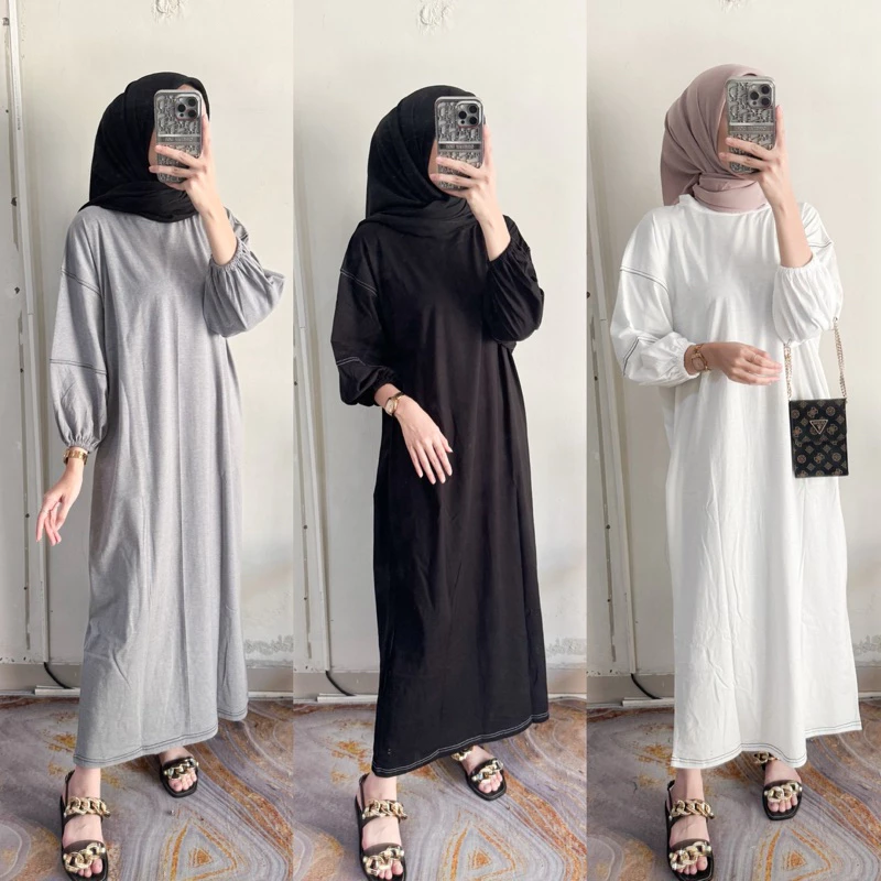 Siena Overdeck Midi Dres Busui Wanita Kekinian bahan kaos Combed 24s