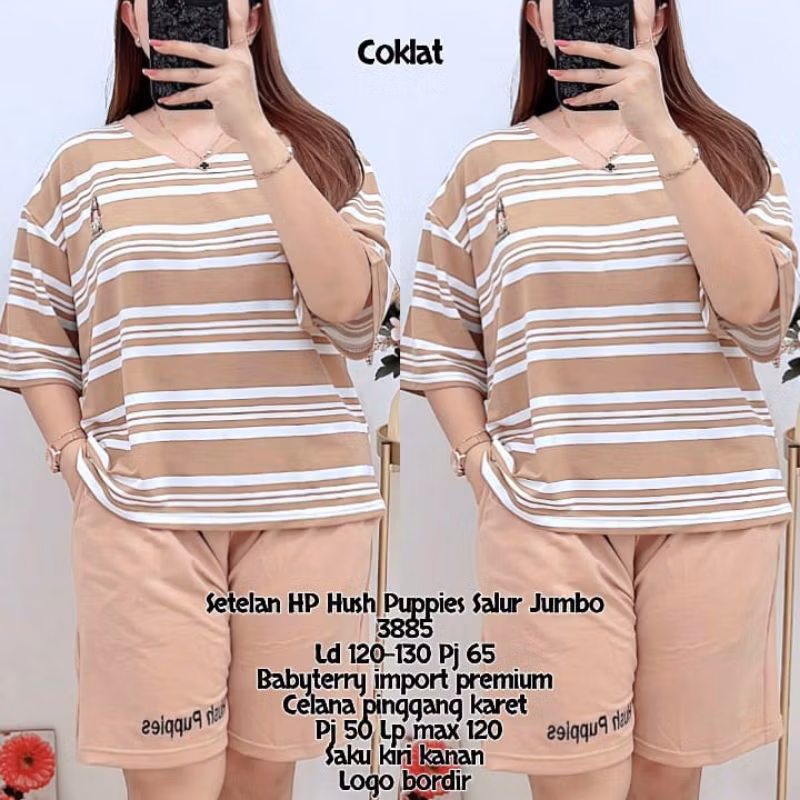 SETELAN JUMBO LDN 120 KEKINIAN/ SETELAN HUSH PUPPIES WANITA JUMBO 885