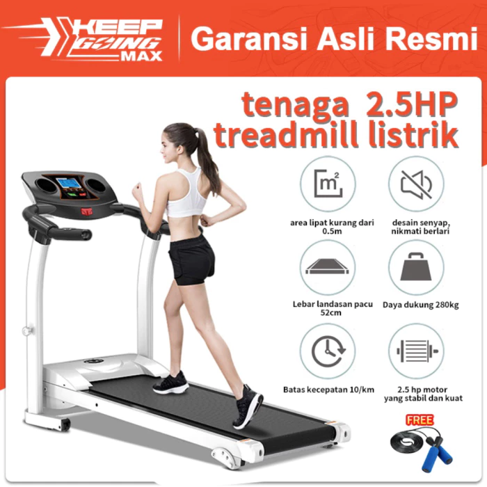 Ready Stock Keep Going Max -Treadmill Elektrik Tredmil Listrik 2.5 HP Mesin Alat Lari Olahraga Gym Fitness Cardio terlaris di Banjarmasin Kalimantan Selatan
