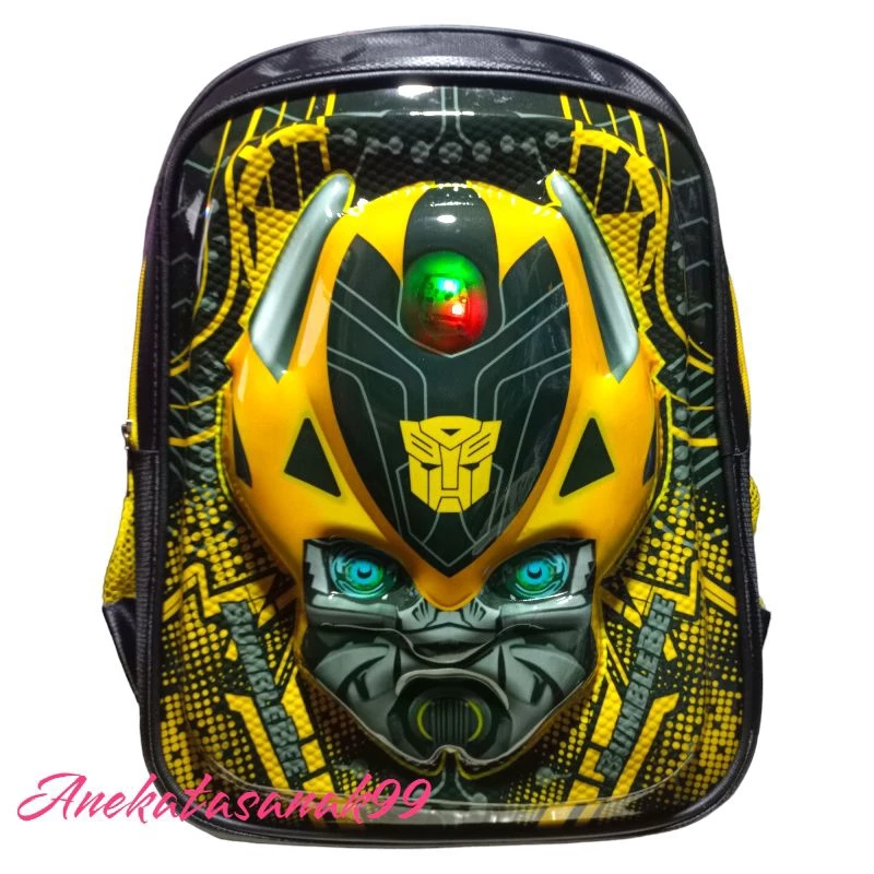 BUMBLEBEE TAS ANAK SEKOLAH LAKI LAKI SD TK DAN PAUD 3D LAMOU LED KARAKTER TIMBUL RANSEL TRANFORMER TAS MOBIL TAS BAGUS Murah TERBARU VIRAL FASHION ANAK COWO MURAH