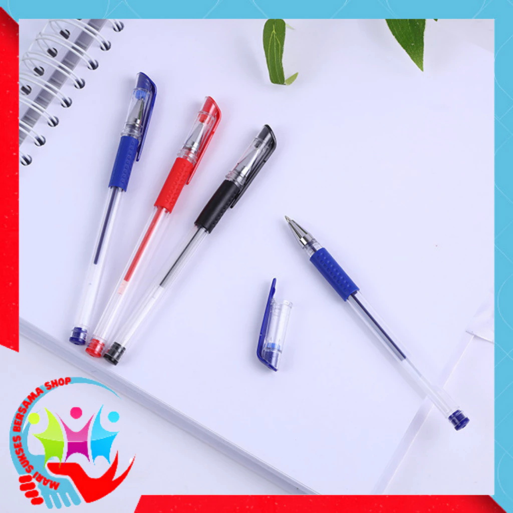 MSBS Pena Gel 0.55mm Standard Pulpen tinta cair Alat Tulis Sekolah Kantor Pen Warna Warni Pena Ujung Lancip ATK Murah