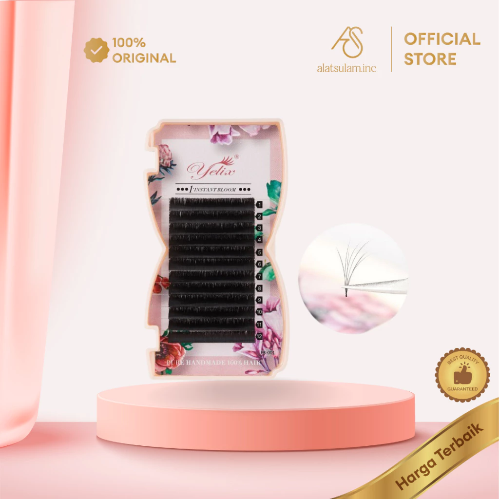 Yelix Bloom 1s Flower Mega Russian Volume Eyelash Extension Tanam Bulumata Palsu
