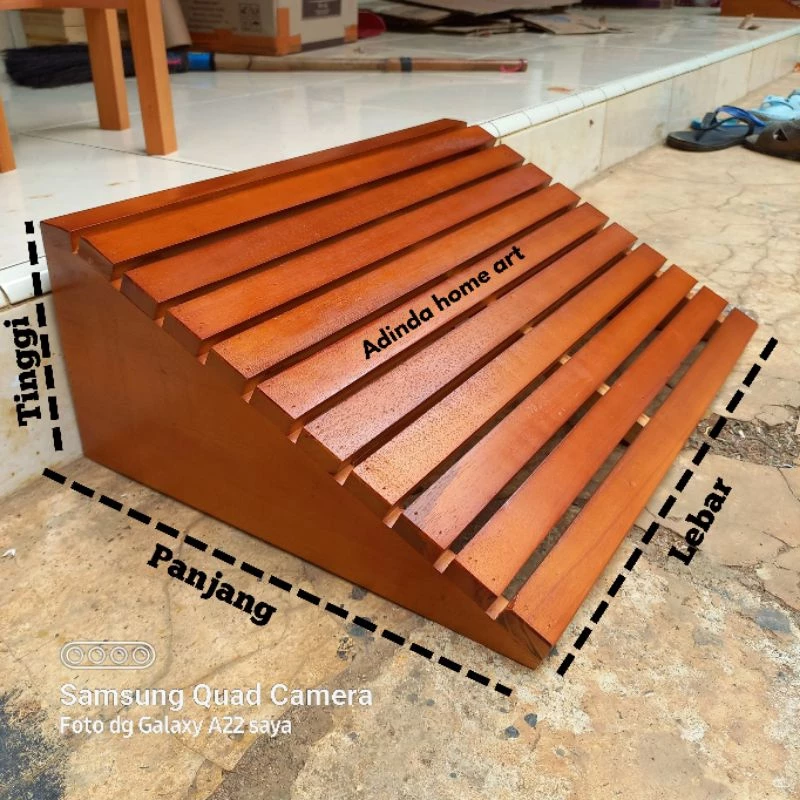 Papan Tanjakan Sepeda Motor || Kayu Mahoni Finishing Plitur