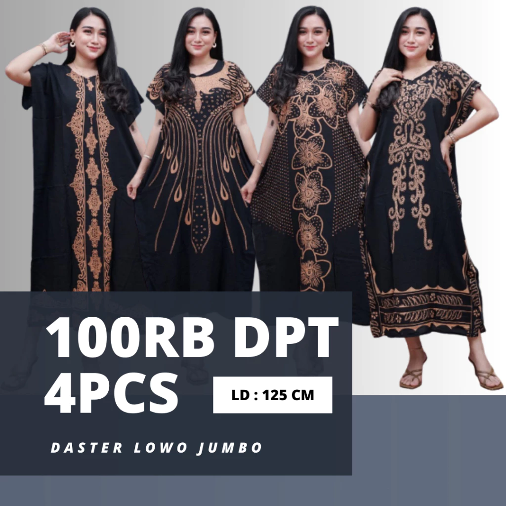 PAKET DASTER LOWO JUMBO 4PCS 100RB MOTIF RANDOM BUSUI BAHAN RAYON ADEM