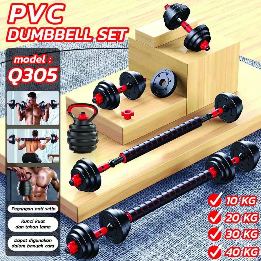 HTD Sport Dumbbell Set 20Kg PVC Alat Olahraga height=