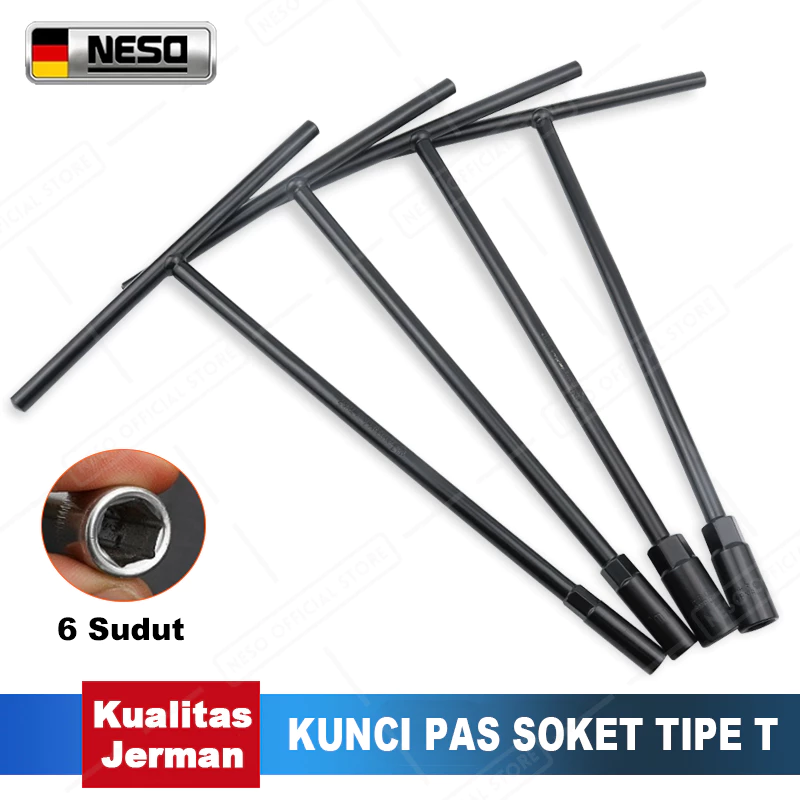NESO Jerman Kunci T 8/10/12/14 mm Kunci Pas Soket Perbaikan T-Type Wrench Kunci Sok