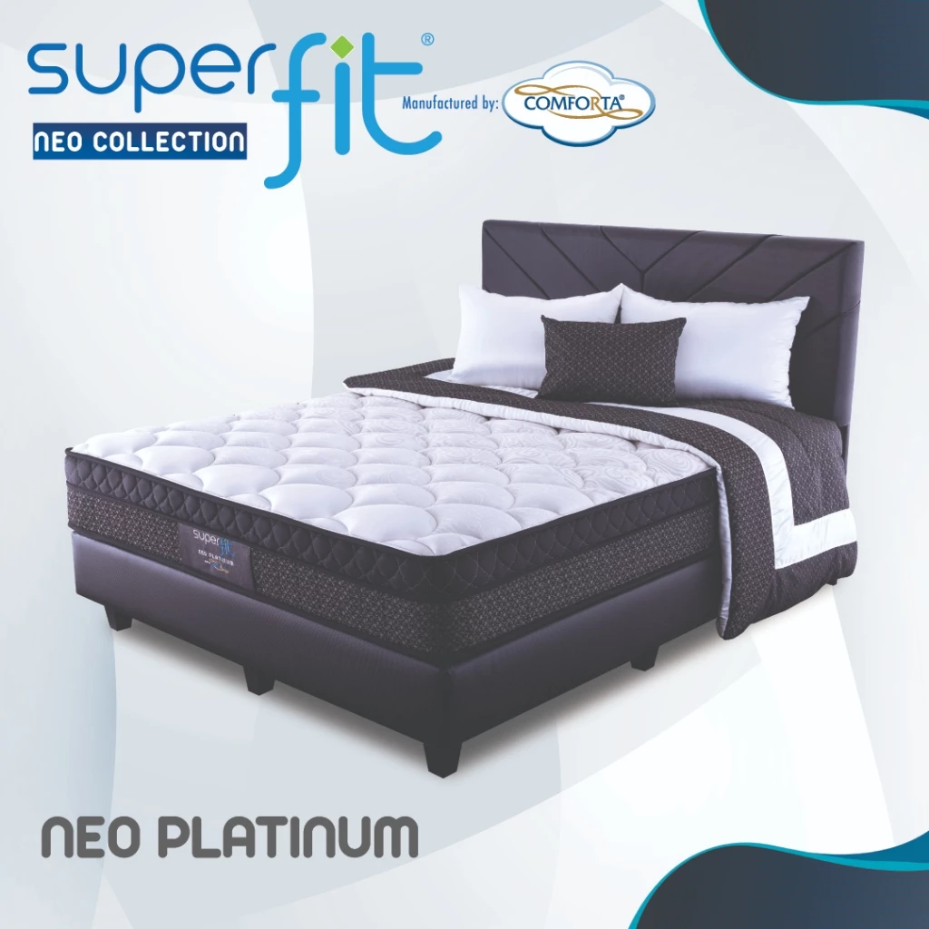 Superfit Neo Platinum | Kasur Only dan Fullset | Springbed 90 100 120 160 180 200 | Manufactured by Comforta | SP Mattress