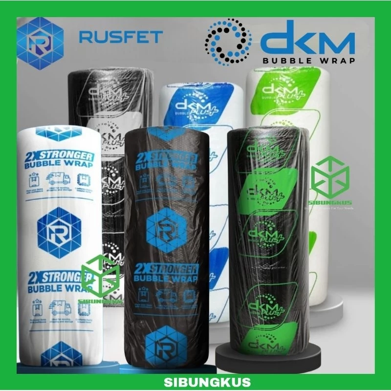 PLASTIK PACKING BUBBLE WRAP 125X50 BENING PUTIH HITAM SUPER TEBAL RUSFET DKM+ PREMIUM EKONOMIS