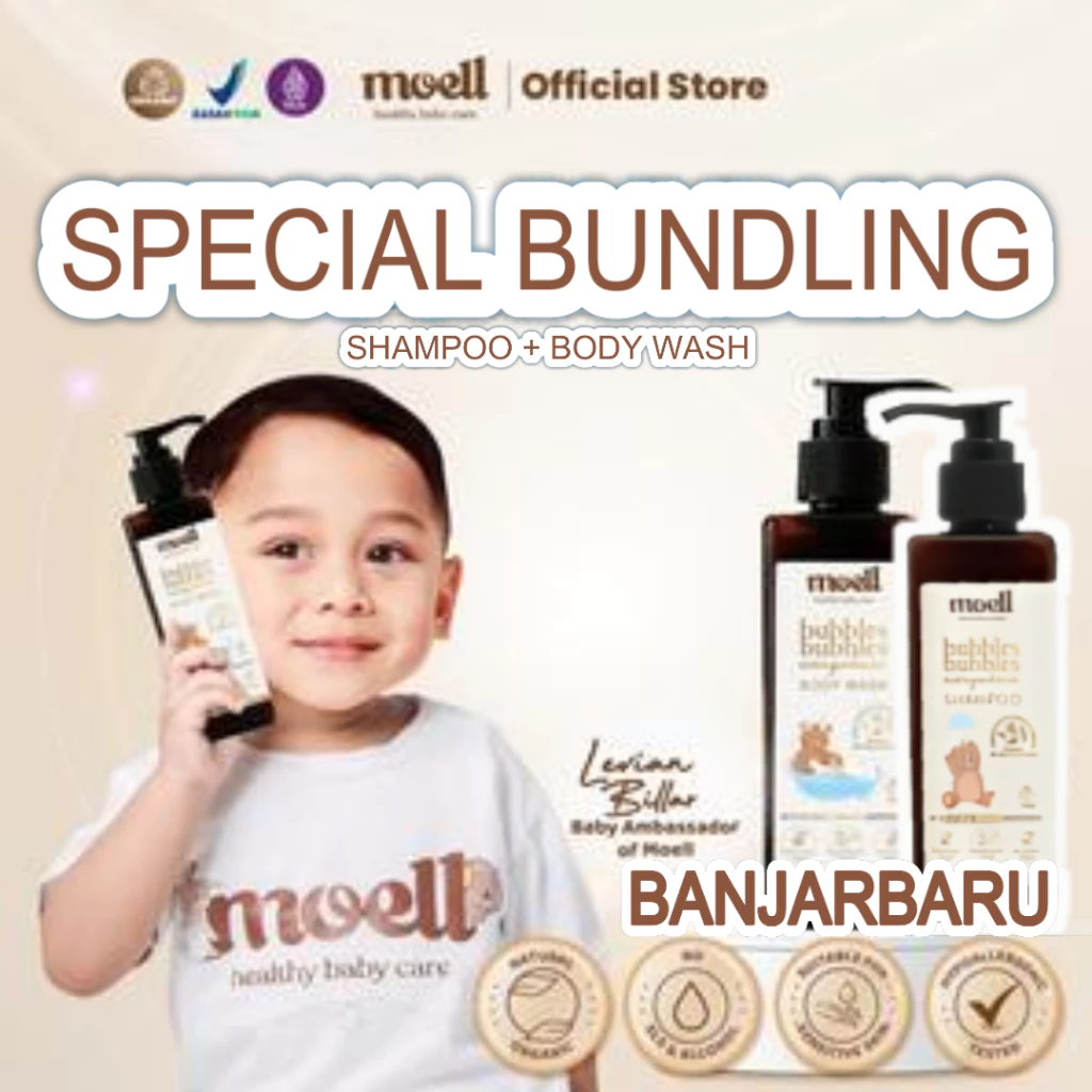 Moell Paket Body Wash 185 gr dan Shampoo 185 gr Banjarbaru Banjarmasin