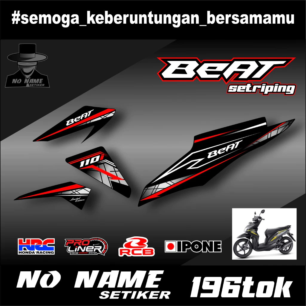striping semi full setiker stiker beat fi (196tok) 2013-2015 variasi stiker motor honda setriping beat