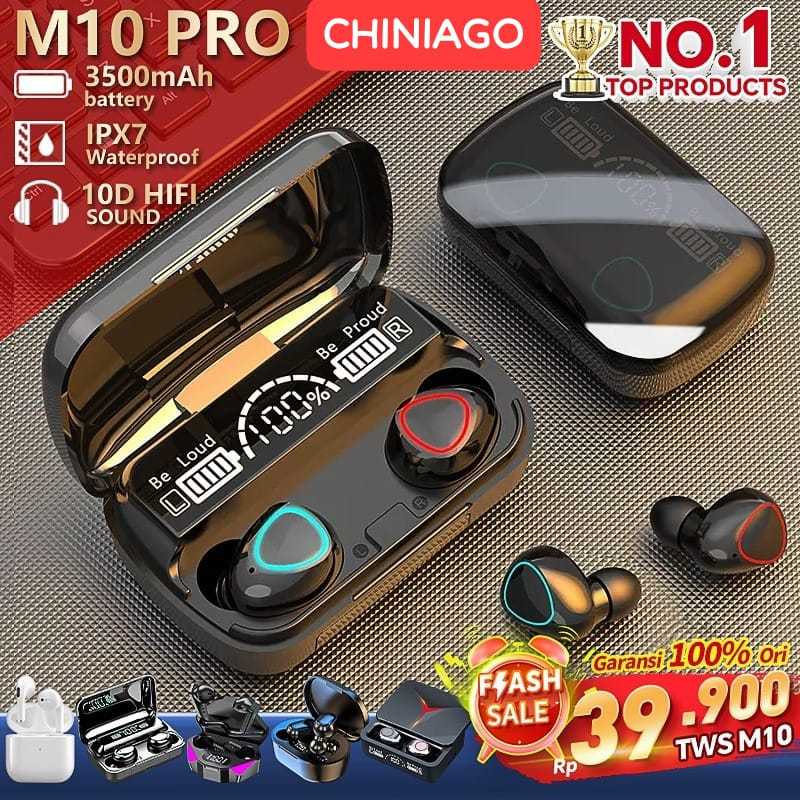 TWS F9 M10 M90 X15 Bluetooth 5.3 Kualitas suara HD Tampilan Digital Game Earphone Stereo Olahraga