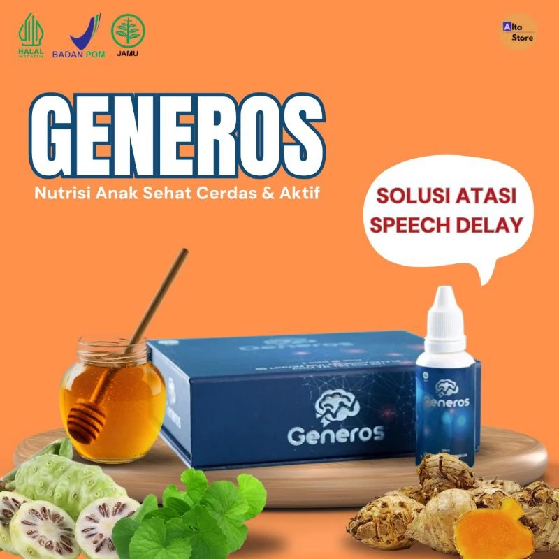 Generos Banjarmasin - Multivitamin Nutrisi Otak Anak Speech Delay Menambah Kecerdasan Daya Ingat dan  Hiperaktif Menjaga Kesehatan Tubuh 100% Original (Bisa COD) Official Store Halal Sudah Terdaftar Bpom