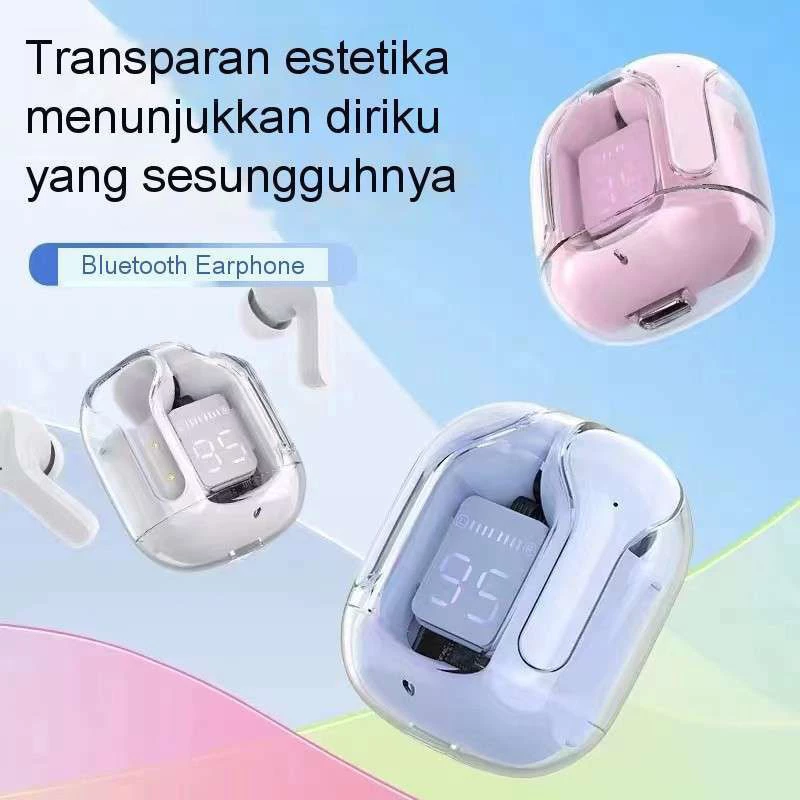 (GB) Headset bluetooth TWS Air31 wirelles LED display tranparan Hifi sound