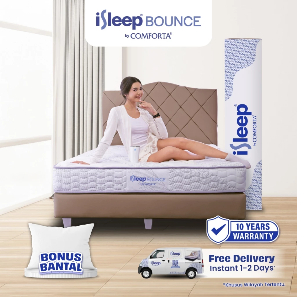 iSleep Bounce by Comforta (Kasur Bonnel)  Vacuumed Mattress Free Bantal (Mattress Only)