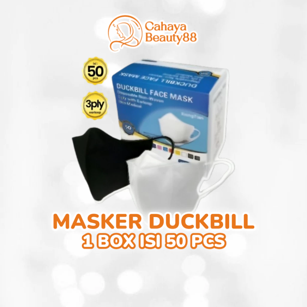 Masker Duckbill Garis 3 Ply Face Mask - 1 Box Isi 50 Pcs