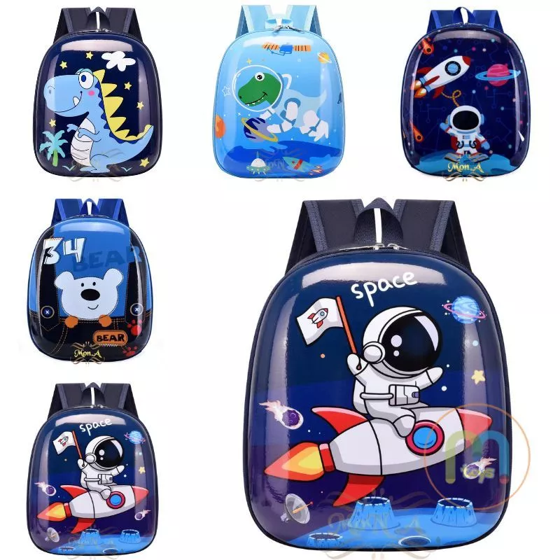 Tas Ransel Telur Sekolah Anak TK/PAUD Tas Sekolah Anak Karakter lucu Ransel PVC Karakter Cowok M0172