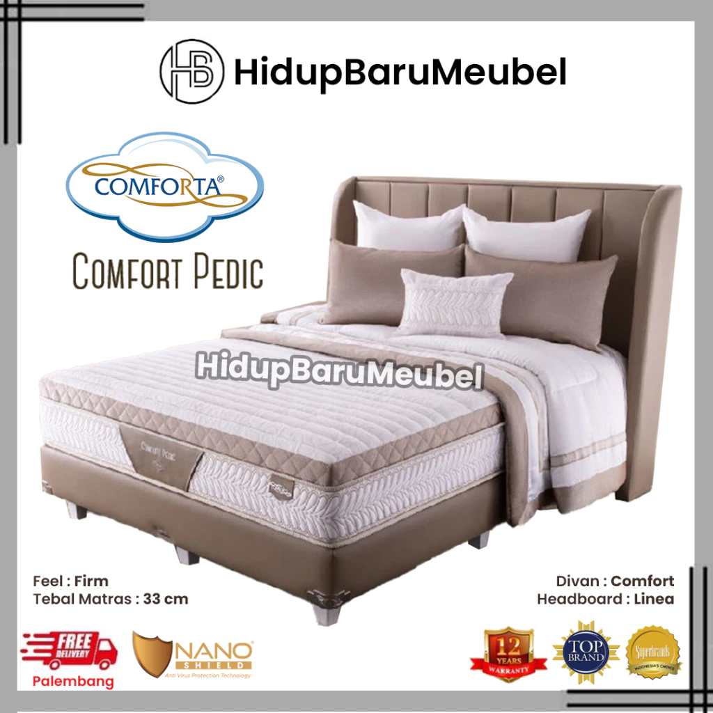 Springbed Comforta COMFORT PEDIC / Kasur Matras Spring Bed Pocket Spring Latex / Kasur Matras Tebal Hotel