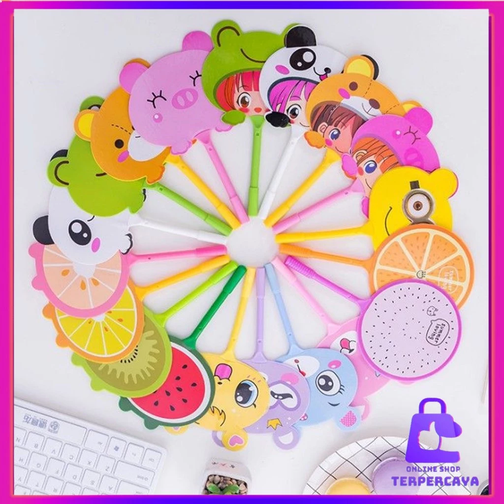 OST Pena Kipas Lucu Animal dan Buah Pulpen Kipas Karakter Hewan Cute
