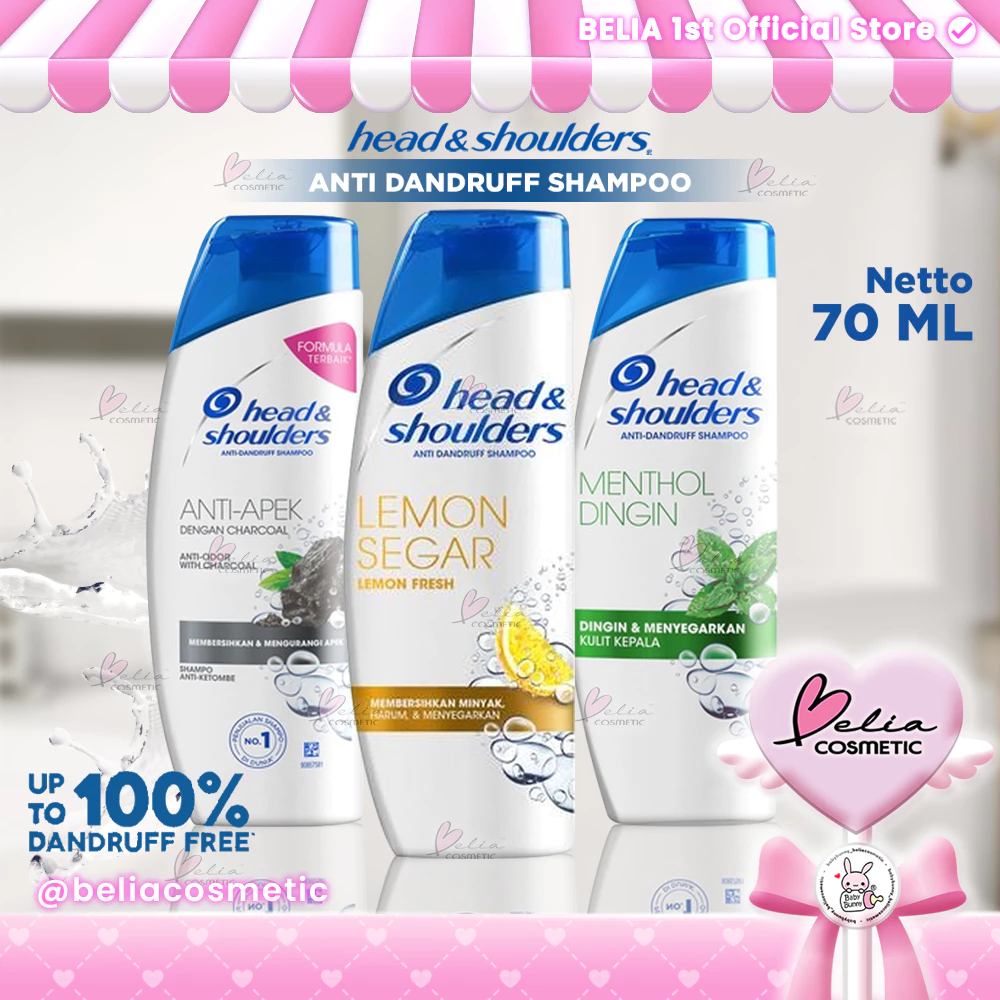 ❤ BELIA ❤ HEAD AND SHOULDERS Sampo Anti Ketombe 70 mL | Lemon Segar | Menthol Dingin | Anti-Dandruff