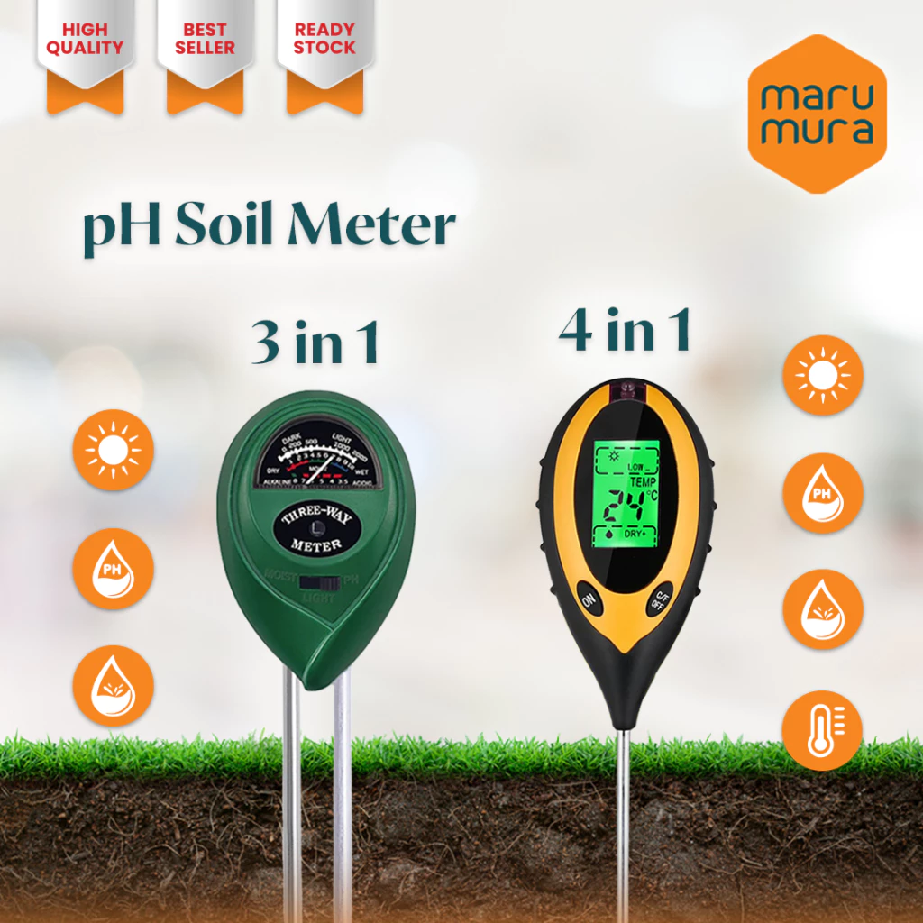 Marumura Digital Tanah pH Meter Analyzer Tester Soil Alat Ukur | Soil Meter