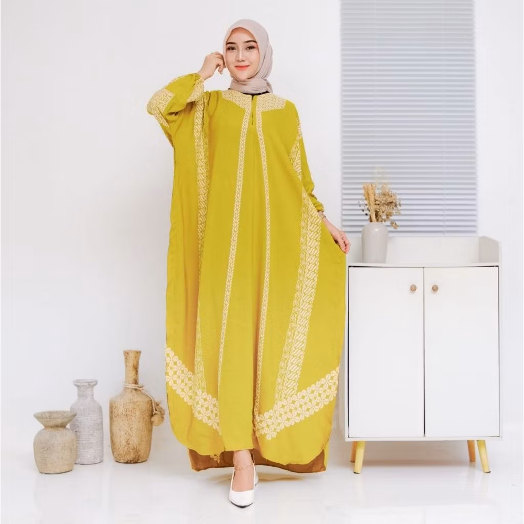 Kaftan Abaya Turkey Aisyah Rayon Seno Kawung