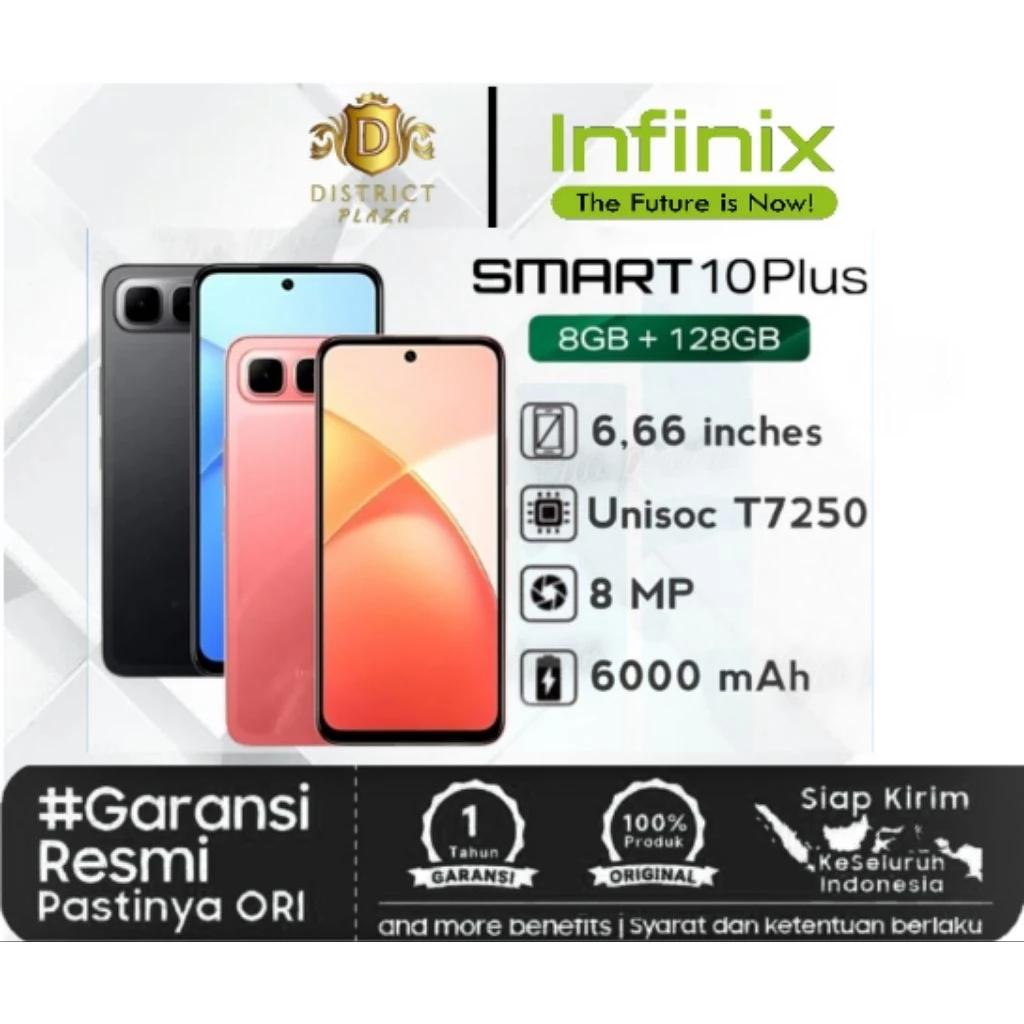 Smart Plus Infinix Infinix Smart 10 Plus 8GB 128GB 6000mAh IP64 | Katalog Produk