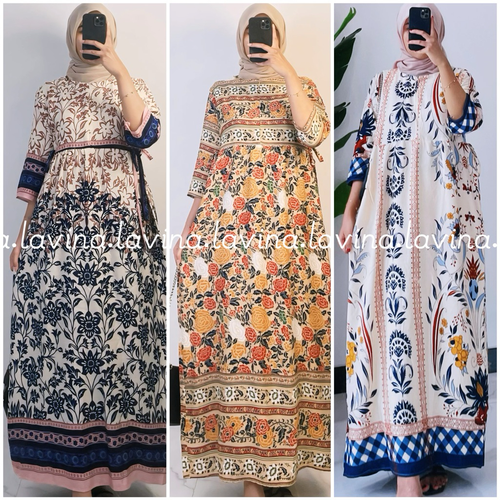 LAVINA MIRANDA DASTER DRESS LENGAN 3/4 DASTER RAYON