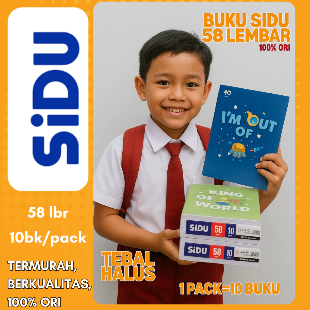 BUKU TULIS SIDU 32,38,58 LEMBAR (1 Pack )original sidu
