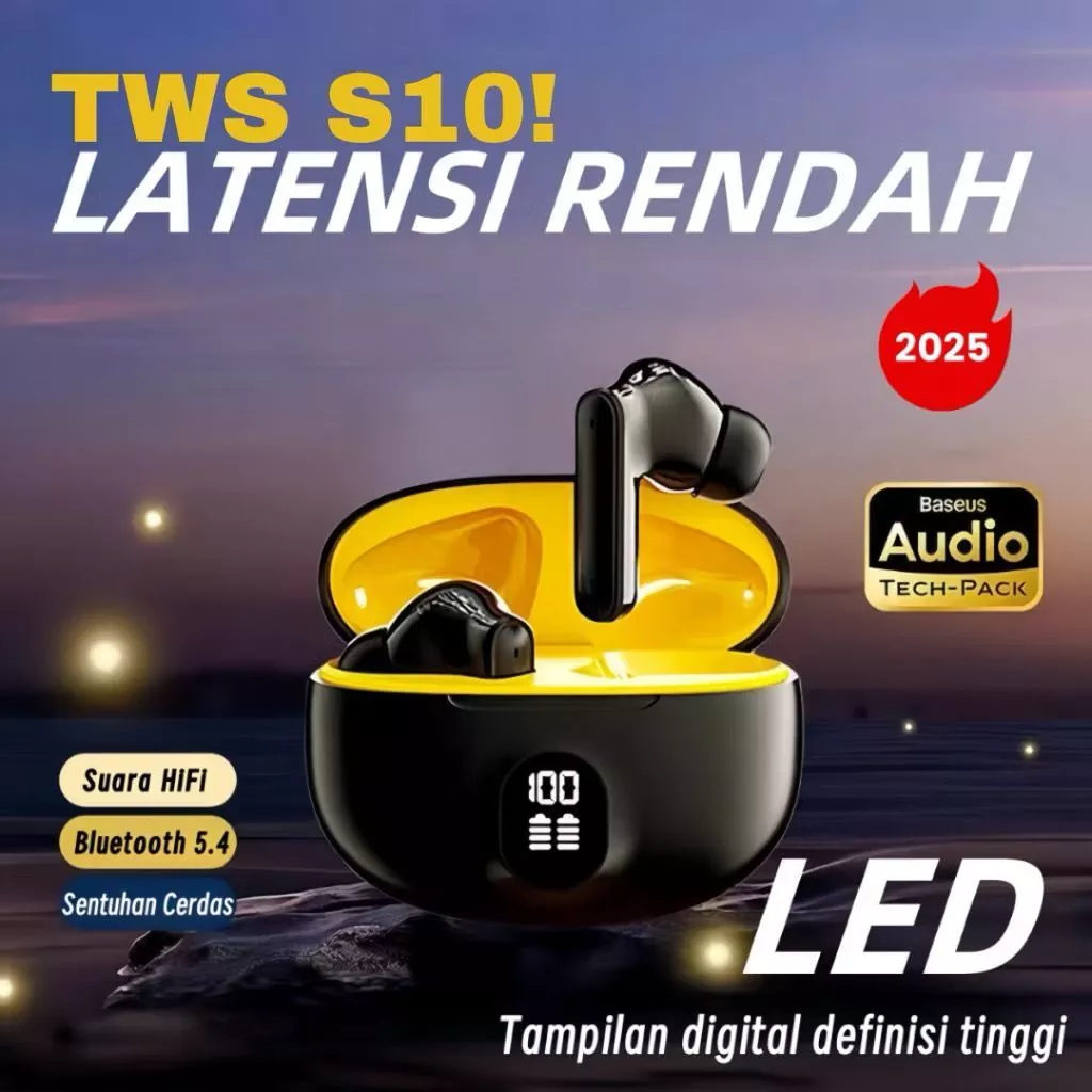 (WL)TWS S10 895b Headset Wireless Stereo Bluetooth V6.0 With LED Display Smart Sport Headphones ENC Low Latency HIFI Sound HD Good