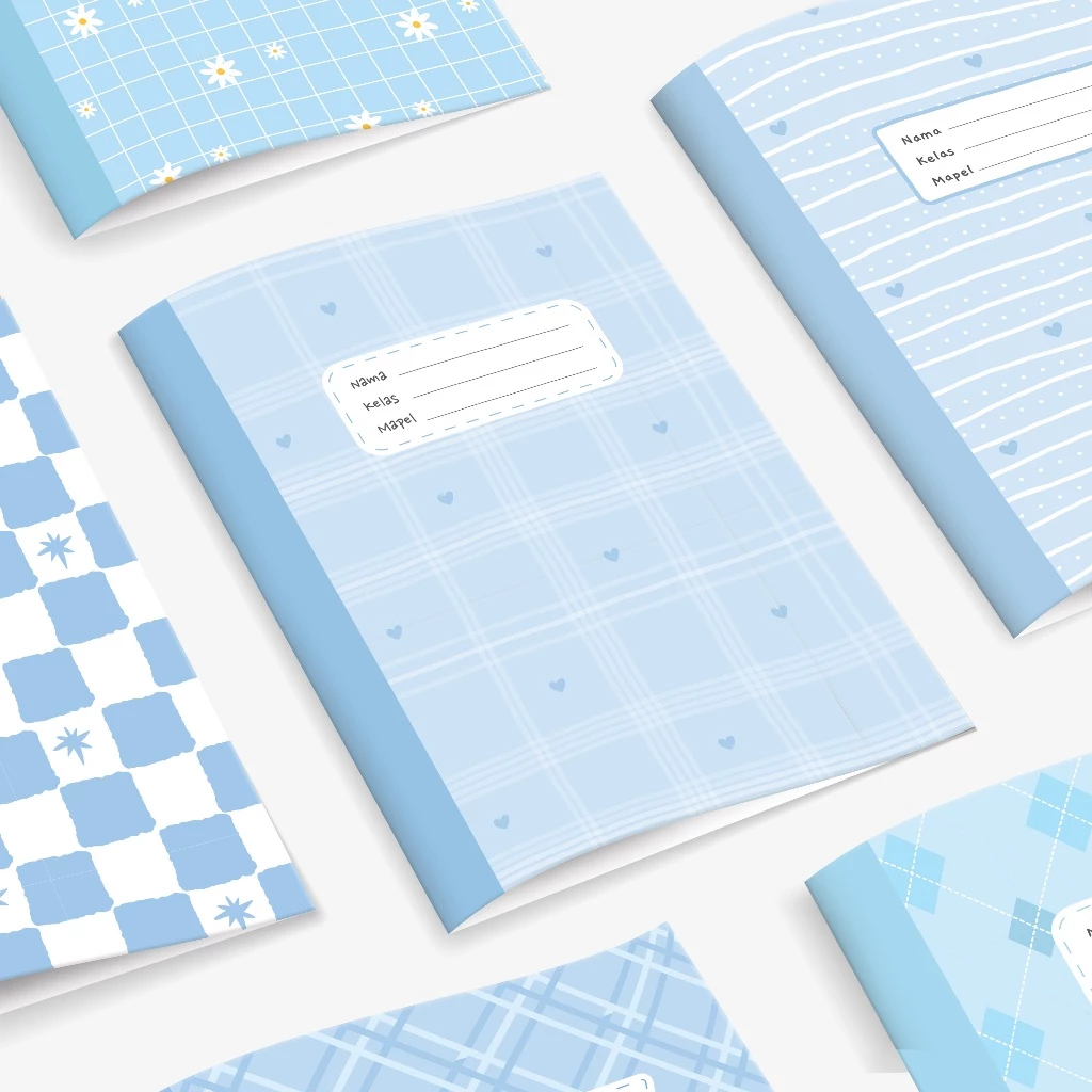 bukuqu (isi 10 lbr) Sampul buku - BLUE Series Uk A5/B5 - Sampul buku tulis Aesthetic - Korean book cover