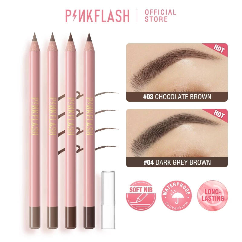 Pinkflash Pensil Alis Waterproof Anti Air Tahan Lama Eyebrow pencil Durable Soft Eyebrow Pencil #Ohmyemoji